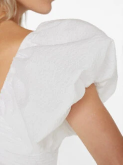 Puff Sleeve Top -- Blanc 14 Puff Sleeve Top -- Blanc -Elegant Wear Store LWSH2798 BLANC FRSU23EC WOMENS DAY 03 0669HR