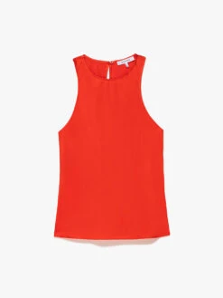 Bias Racer Tank -- Red Orange -Elegant Wear Store LWSH2820 RDOR