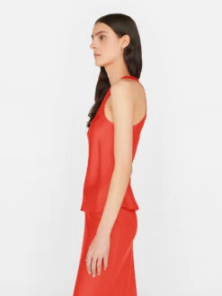 Bias Racer Tank -- Red Orange -Elegant Wear Store LWSH2820 RED ORANGE FRSU23EC II WOMENS DAY 02 0588HR