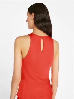 Bias Racer Tank -- Red Orange -Elegant Wear Store LWSH2820 RED ORANGE FRSU23EC II WOMENS DAY 02 0603HR