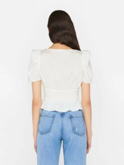 Corded Covered Shoulder Top -- Blanc -Elegant Wear Store LWSH2827 BLANC FRSU23EC II WOMENS DAY 02 0776HR