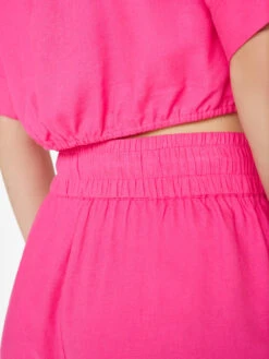 Cropped Twist Front Shirt -- Flamingo -Elegant Wear Store LWSH2828 FLAMINGO FRSU23EC WOMENS DAY 03 0906HR