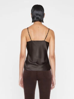 V-Neck Cami Top -- Espresso -Elegant Wear Store LWSH2832 ESPRESSO 0565
