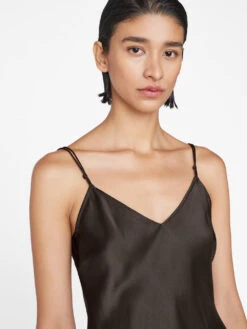 V-Neck Cami Top -- Espresso -Elegant Wear Store LWSH2832 ESPRESSO 0569