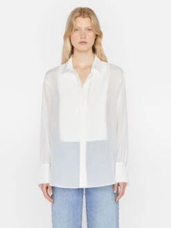 The Oversized Tuxedo Shirt -- Blanc 18 The Oversized Tuxedo Shirt -- Blanc -Elegant Wear Store LWSH2839 BLANC 0634