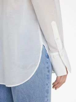 The Oversized Tuxedo Shirt -- Blanc 15 The Oversized Tuxedo Shirt -- Blanc -Elegant Wear Store LWSH2839 BLANC 0645