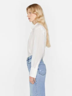 The Oversized Tuxedo Shirt -- Blanc 16 The Oversized Tuxedo Shirt -- Blanc -Elegant Wear Store LWSH2839 BLANC 0662