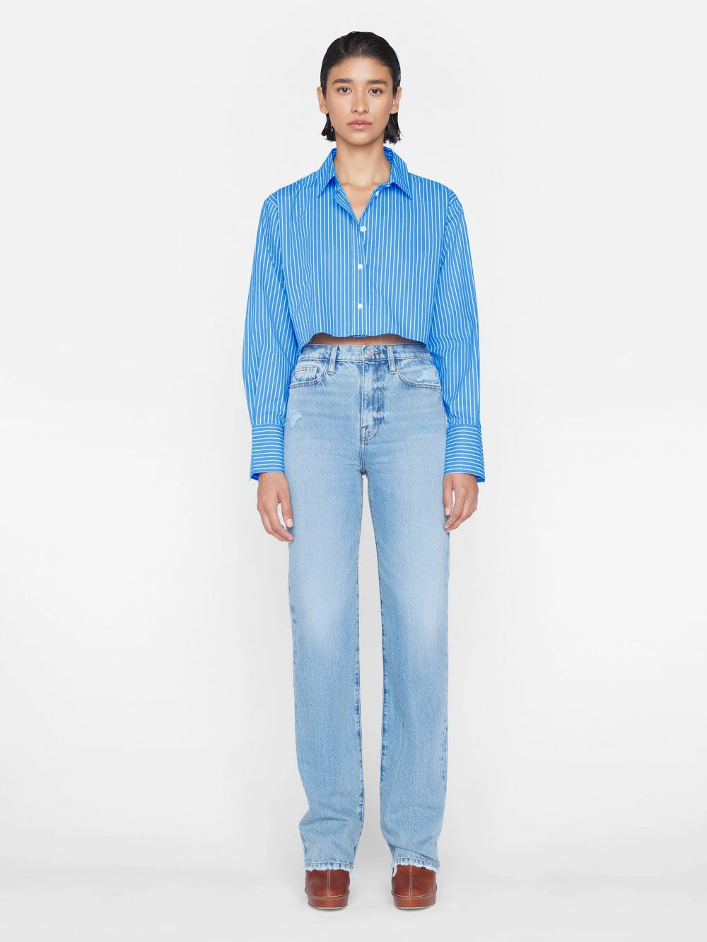 The Cropped Oversized Shirt -- Cornflower Multi 4 The Cropped Oversized Shirt -- Cornflower Multi - Image 2