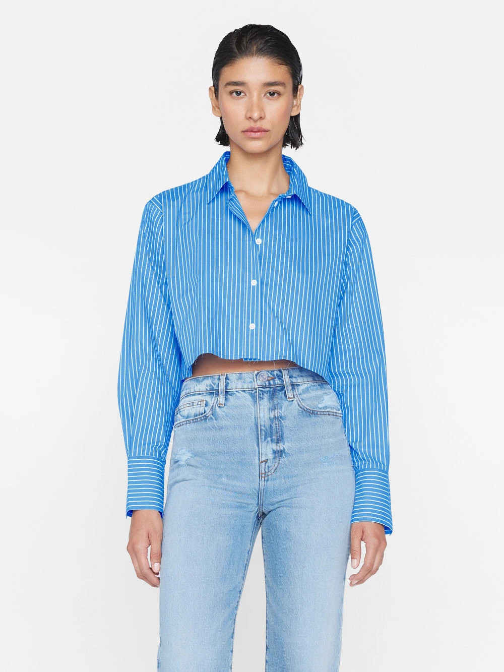 The Cropped Oversized Shirt -- Cornflower Multi 3 The Cropped Oversized Shirt -- Cornflower Multi