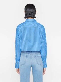 The Cropped Oversized Shirt -- Cornflower Multi 14 The Cropped Oversized Shirt -- Cornflower Multi -Elegant Wear Store LWSH2894 CORNFLOWER MULTI 0073