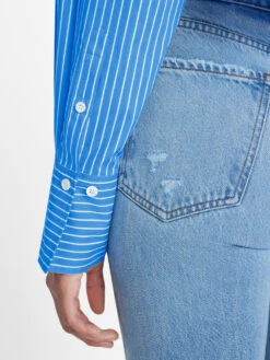 The Cropped Oversized Shirt -- Cornflower Multi 12 The Cropped Oversized Shirt -- Cornflower Multi -Elegant Wear Store LWSH2894 CORNFLOWER MULTI 0082