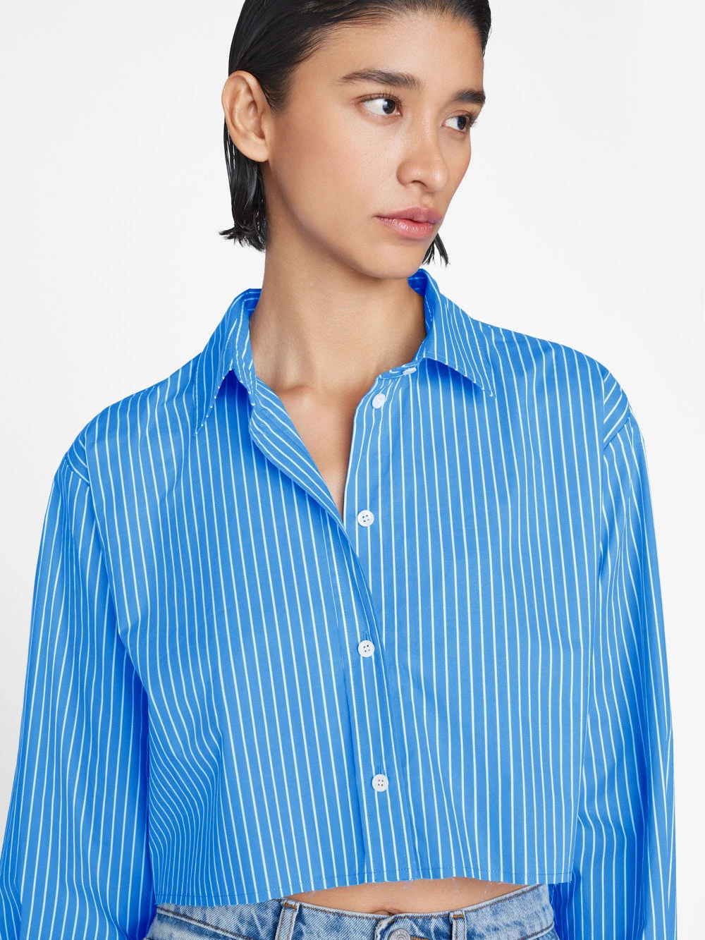 The Cropped Oversized Shirt -- Cornflower Multi 5 The Cropped Oversized Shirt -- Cornflower Multi - Image 3