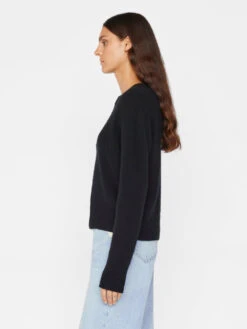 Cashmere Clean Crew -- Noir 15 Cashmere Clean Crew -- Noir -Elegant Wear Store LWSW1180 NOIR FRW22EC WOMENS DAY 02 0022HR