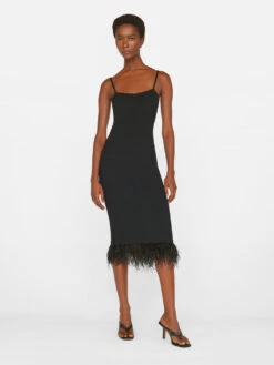 Crochet Feather Dress -- Noir