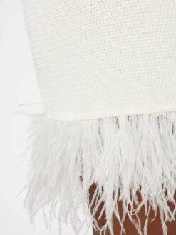 Crochet Feather Mini Skirt -- Off White -Elegant Wear Store LWSW1752 OFF WHITE FRSU23EC WOMENS DAY 04 1055HR
