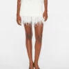 Crochet Feather Mini Skirt -- Off White -Elegant Wear Store LWSW1753 OFF WHITE FRSU23EC WOMENS DAY 04 1019HR