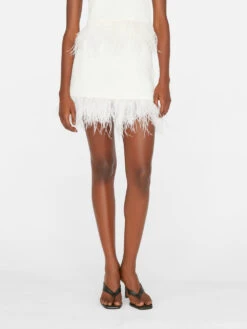 Crochet Feather Mini Skirt -- Off White