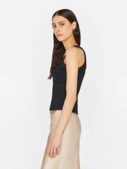 Corset Detail Crochet Tank -- Noir -Elegant Wear Store LWSW1759 NOIR FRSU23EC II WOMENS DAY 02 0405HR