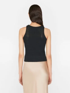 Corset Detail Crochet Tank -- Noir -Elegant Wear Store LWSW1759 NOIR FRSU23EC II WOMENS DAY 02 0408HR