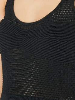 Corset Detail Crochet Tank -- Noir -Elegant Wear Store LWSW1759 NOIR FRSU23EC II WOMENS DAY 02 0420HR