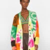 Tie Dye Cardigan -- Flash Lime Multi -Elegant Wear Store LWSW1774 FLASH LIME MULTI FRSU23EC WOMENS DAY 04 1805HR