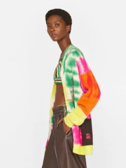 Tie Dye Cardigan -- Flash Lime Multi -Elegant Wear Store LWSW1774 FLASH LIME MULTI FRSU23EC WOMENS DAY 04 1814HR