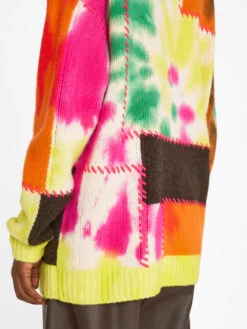 Tie Dye Cardigan -- Flash Lime Multi -Elegant Wear Store LWSW1774 FLASH LIME MULTI FRSU23EC WOMENS DAY 04 1824HR