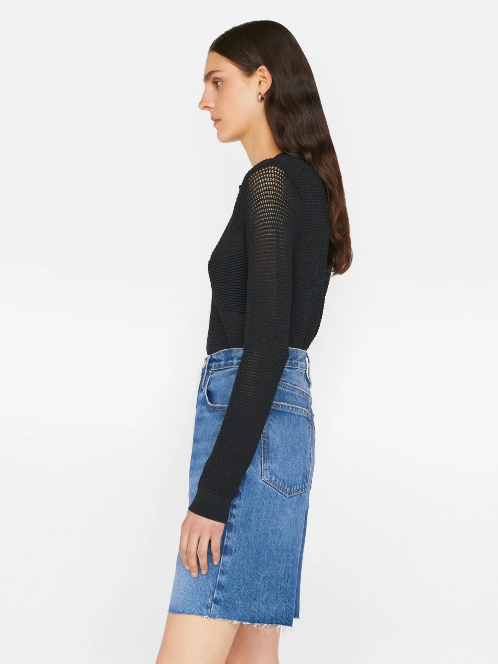 Mixed Stitch Shrunken Cardi -- Noir 8 Mixed Stitch Shrunken Cardi -- Noir - Image 6