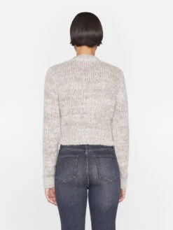 Marl Cardi Sweater -- Oatmeal Heather Multi -Elegant Wear Store LWSW1829 OATMEAL HEATHER MULTI 0767