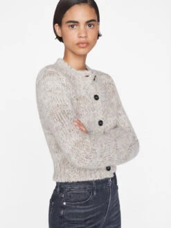 Marl Cardi Sweater -- Oatmeal Heather Multi