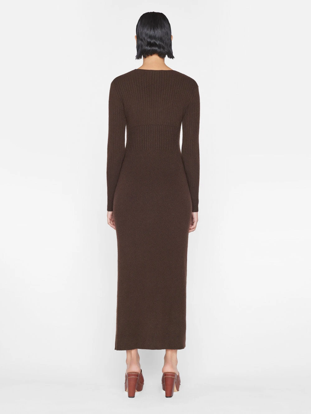 Ribbed Cashmere U-Neck Dress -- Espresso 9 Ribbed Cashmere U-Neck Dress -- Espresso - Image 7