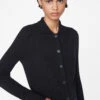 Shrunken Cashmere Cardi -- Noir 1 Shrunken Cashmere Cardi -- Noir -Elegant Wear Store LWSW1862 NOIR 0666