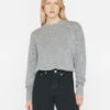 Boyfriend Cashmere Crew -- Gris Heather -Elegant Wear Store LWSW1865 GRIS HEATHER 0459
