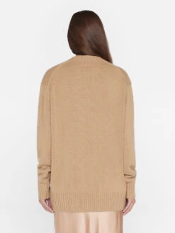 Boyfriend Cashmere Crew -- Light Camel -Elegant Wear Store LWSW1865 LIGHTCAMEL 0230