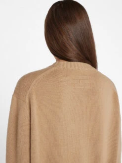 Boyfriend Cashmere Crew -- Light Camel -Elegant Wear Store LWSW1865 LIGHTCAMEL 0232