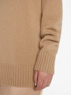 Boyfriend Cashmere Crew -- Light Camel -Elegant Wear Store LWSW1865 LIGHTCAMEL 0233