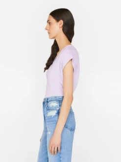 Le Mid Rise V Neck Tee -- Lilac -Elegant Wear Store LWTS0826 LILAC FRSU23EC II WOMENS DAY 02 0815HR
