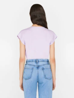 Le Mid Rise V Neck Tee -- Lilac -Elegant Wear Store LWTS0826 LILAC FRSU23EC II WOMENS DAY 02 0826HR