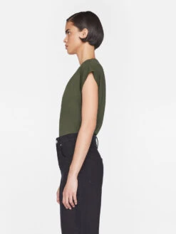 Le Mid Rise V Neck Tee -- Surplus -Elegant Wear Store LWTS0826 SURPLUS 1070