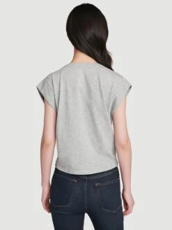 Le High Rise V Neck Tee -- Gris Heather 9 Le High Rise V Neck Tee -- Gris Heather -Elegant Wear Store LWTS0915 GRHT AWD1 1365