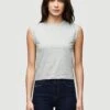 Le High Rise Muscle Tee -- Gris Heather -Elegant Wear Store LWTS0917 GRHT D1 0338