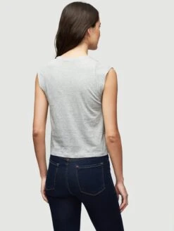 Le High Rise Muscle Tee -- Gris Heather -Elegant Wear Store LWTS0917 GRHT D1 0356