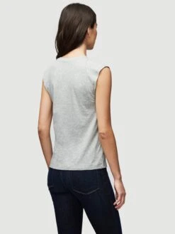 Le Mid Rise Muscle Tee -- Gris Heather -Elegant Wear Store LWTS0918 GRHT D1 0306