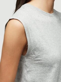 Le Mid Rise Muscle Tee -- Gris Heather -Elegant Wear Store LWTS0918 GRHT D1 0325 1