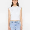 Empire Sleeveless Knit Top -- Blanc -Elegant Wear Store LWTS1887 BLANC FRSU23EC II WOMENS DAY 02 0703HR