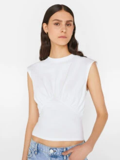 Empire Sleeveless Knit Top -- Blanc -Elegant Wear Store LWTS1887 BLANC FRSU23EC II WOMENS DAY 02 0712HR