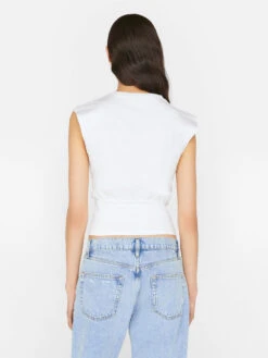 Empire Sleeveless Knit Top -- Blanc -Elegant Wear Store LWTS1887 BLANC FRSU23EC II WOMENS DAY 02 0727HR