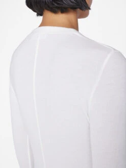 Slinky Long Sleeve Rib Henley -- Off White -Elegant Wear Store LWTS1942 OFF WHITE 1538