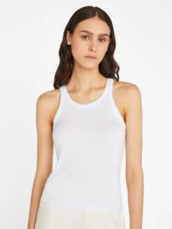 Modal Rib Cami -- Blanc -Elegant Wear Store LWTS1984 BLANC FRSU23EC II WOMENS DAY 02 0095HR