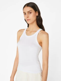 Modal Rib Cami -- Blanc -Elegant Wear Store LWTS1984 BLANC FRSU23EC II WOMENS DAY 02 0098HR
